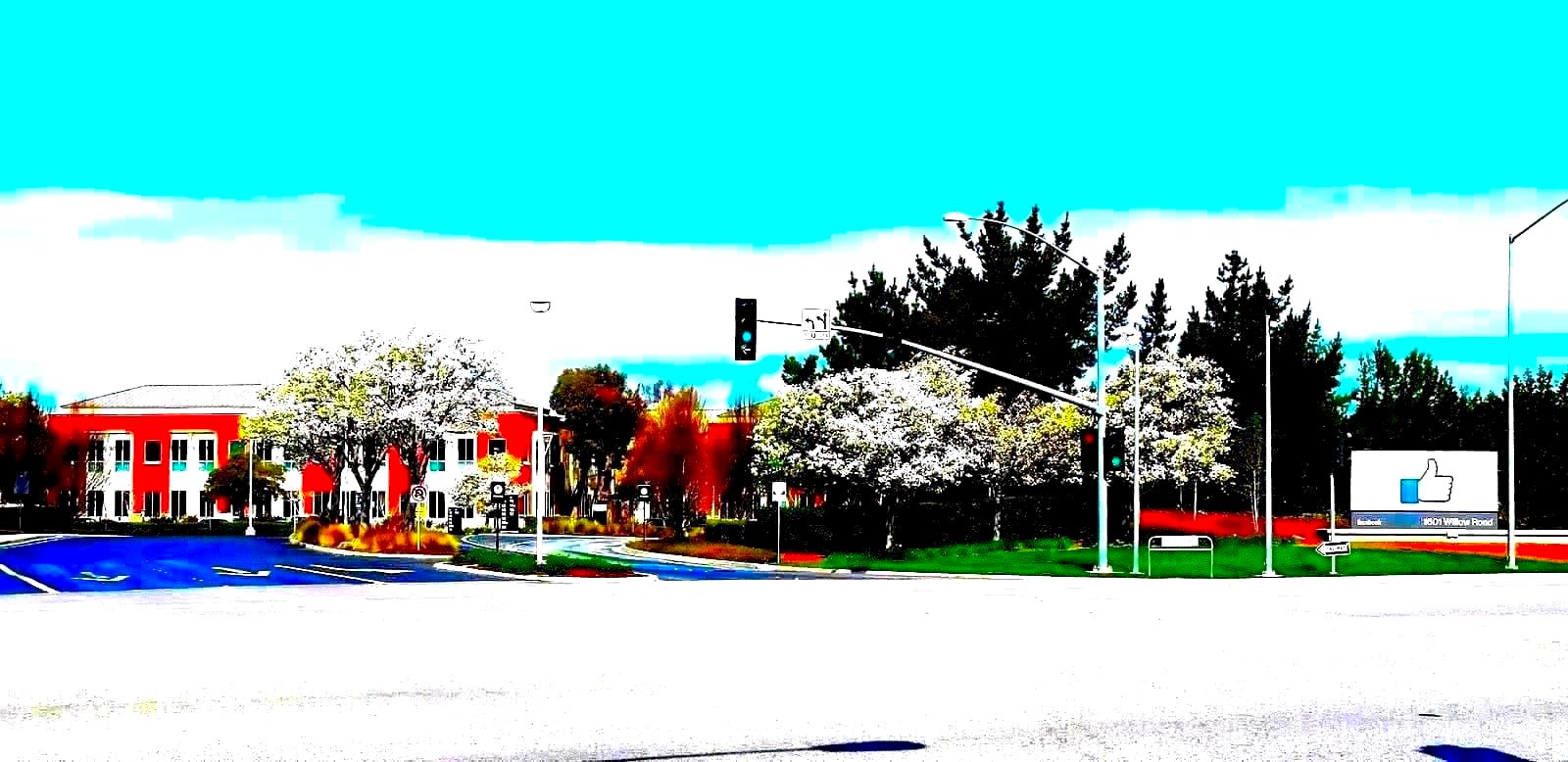Meta Platforms corporate campus signage in Menlo Park